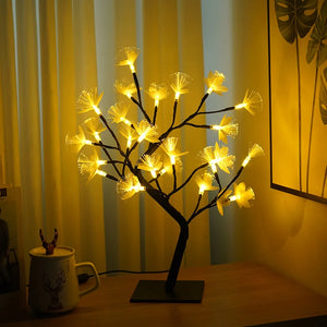 Elegante Bloesemberk LED Boom Lamp – Fiber Optic Decoratieve Verlichting
