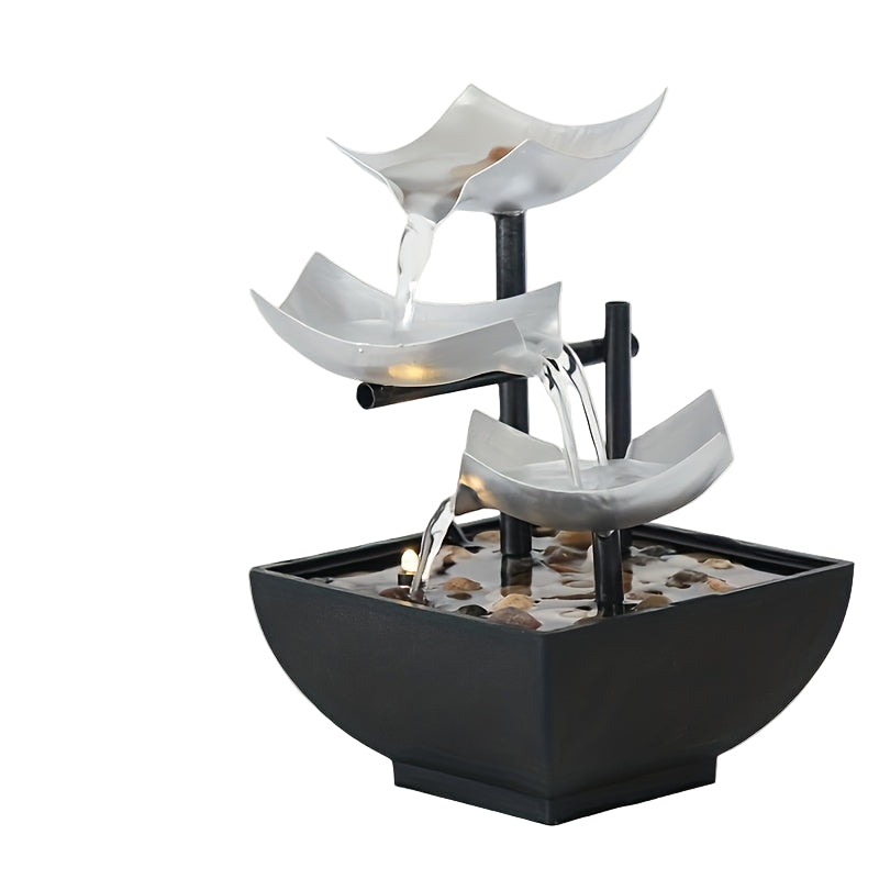 Elegante Bladstroom Binnenfontein – Rustgevend Waterornament voor Huis en Kantoor