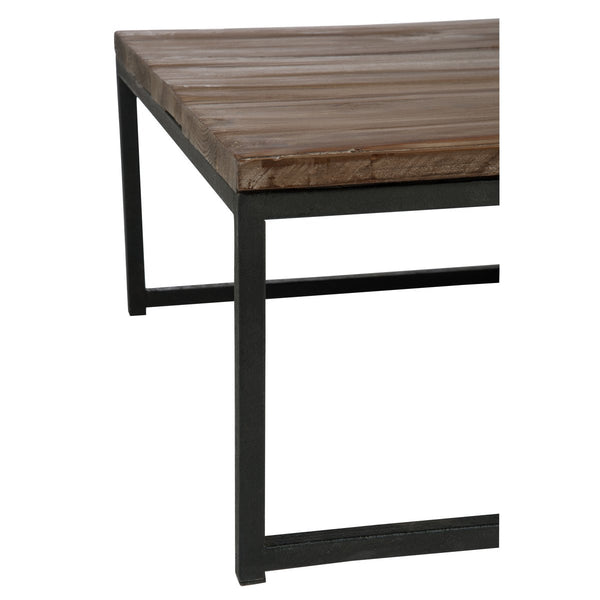 J-Line Salontafel – Hout & Metaal – Bruin/Zwart – Set van 2 – 120×80×38,5 cm
