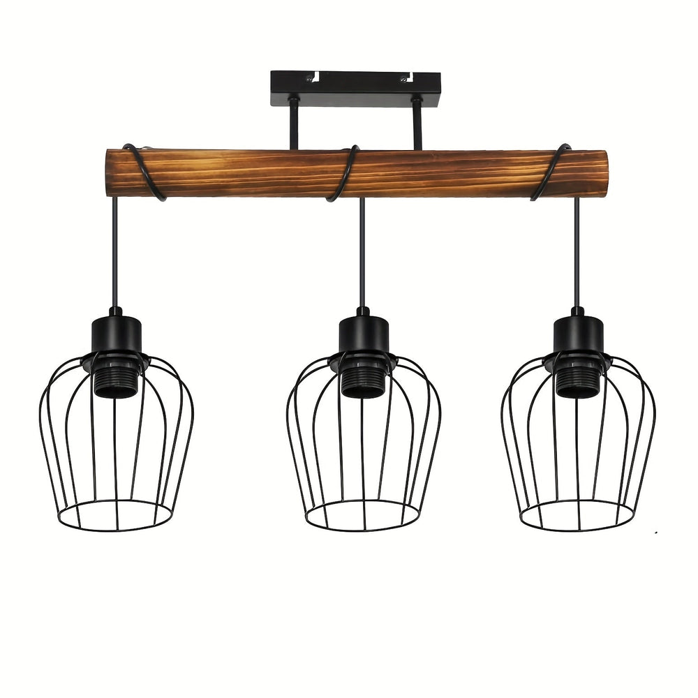Rustieke 3-Lichts Plafondlamp Semi-Opbouw – Verstelbare Moderne Landelijke Verlichting