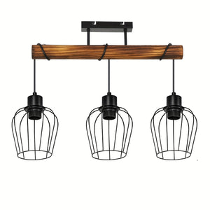 Rustieke 3-Lichts Plafondlamp Semi-Opbouw – Verstelbare Moderne Landelijke Verlichting