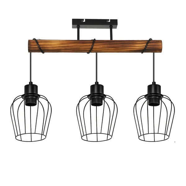 Rustieke 3-Lichts Plafondlamp Semi-Opbouw – Verstelbare Moderne Landelijke Verlichting