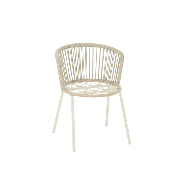J-Line Stoel Toa – Grijs – Metaal en Touw – Modern Design