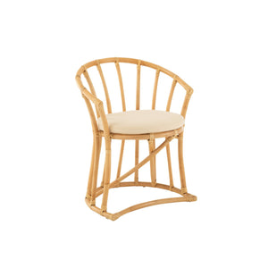 J-Line rotan stoel met kussen – natuurlijk bruin – 60x61x70 cm