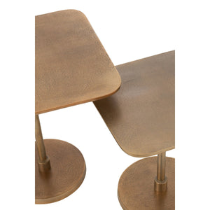 J-Line Bijzettafel Set Goud 2-delig – Aluminium met Elegant Design Ø50x50 cm
