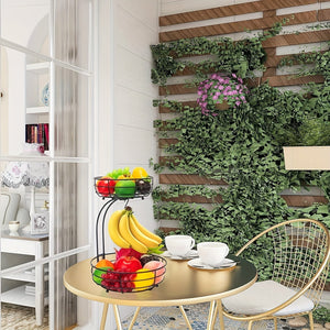 2-Laags Fruitmand met Bananenhouder – Stijlvolle Opbergmand voor Fruit & Groenten 🍌