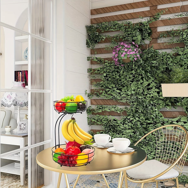 2-Laags Fruitmand met Bananenhouder – Stijlvolle Opbergmand voor Fruit & Groenten 🍌