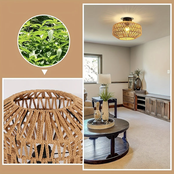 Boho Plafondlamp – Handgemaakte Rustieke Hanglamp voor Gezellige Interieurs