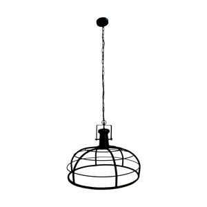 Industriële Hanglamp Ø60 cm – Zwart Metaal – Stoere Open Kooi Lamp