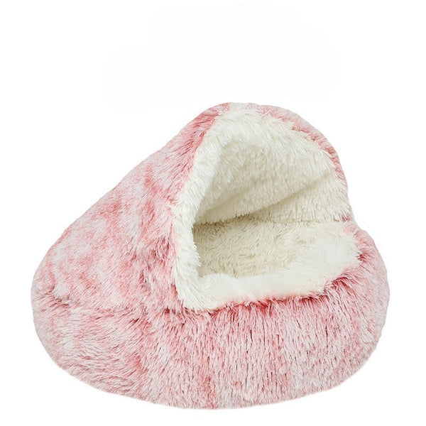 Pluche Huisdierenbed – Warm & Knus Katten- en Hondenbedje met Kap | 40-60 cm