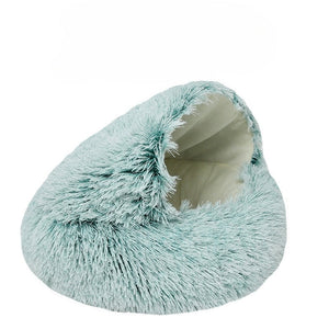 Pluche Huisdierenbed – Warm & Knus Katten- en Hondenbedje met Kap | 40-60 cm