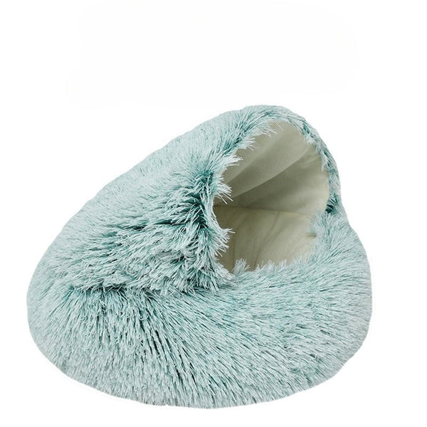 Pluche Huisdierenbed – Warm & Knus Katten- en Hondenbedje met Kap | 40-60 cm