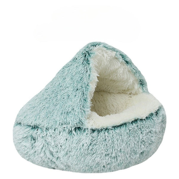 Pluche Huisdierenbed – Warm & Knus Katten- en Hondenbedje met Kap | 40-60 cm