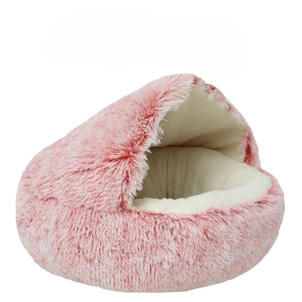 Pluche Huisdierenbed – Warm & Knus Katten- en Hondenbedje met Kap | 40-60 cm