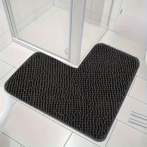 Evelyn L-vormige Antislip Badmat – Zachte Pluche Badkamerkleed voor Veiligheid & Comfort