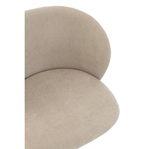J-Line Stoel Turn/Up/Down Beige – Textiel & Metaal – Draaibare Comfortstoel met Designlook