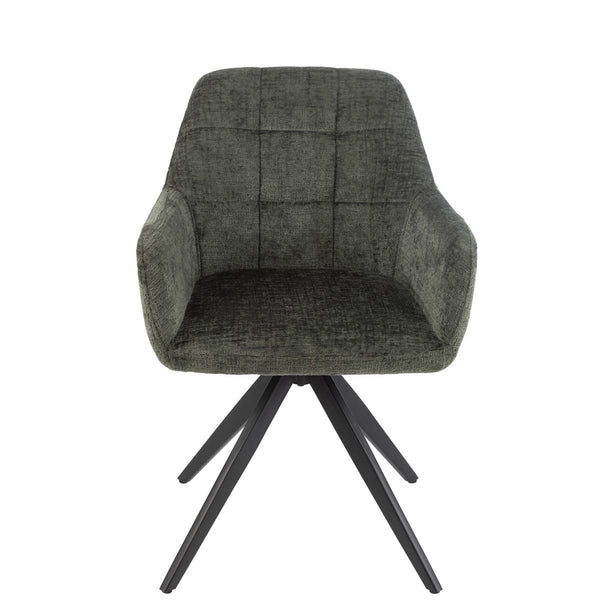 J-Line Stoel Louna Groen – Ijzer & Acryl – Comfortabele Designstoel met Armleuningen