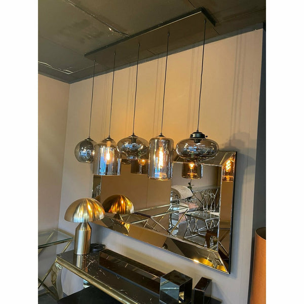 Ava Hanglamp – Smoke Glas – 5-Licht Mix – Industrieel Design