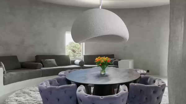 Moderne Witte Hanglamp – Retro Mid-Century Design Ø50cm