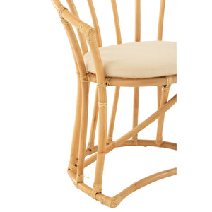 J-Line rotan stoel met kussen – natuurlijk bruin – 60x61x70 cm