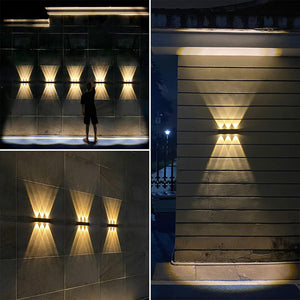 Solar Buitenwandlamp – Up & Down LED Verlichting, Weerbestendige Zonne-energie Lamp voor Tuin & Terras