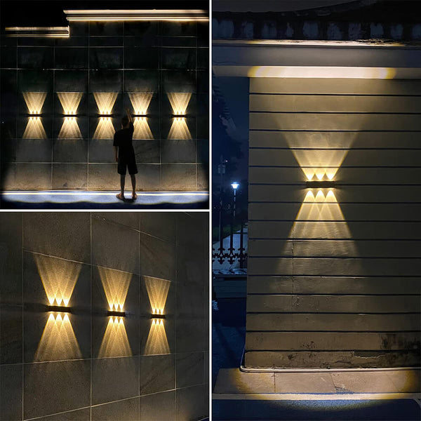 Solar Buitenwandlamp – Up & Down LED Verlichting, Weerbestendige Zonne-energie Lamp voor Tuin & Terras