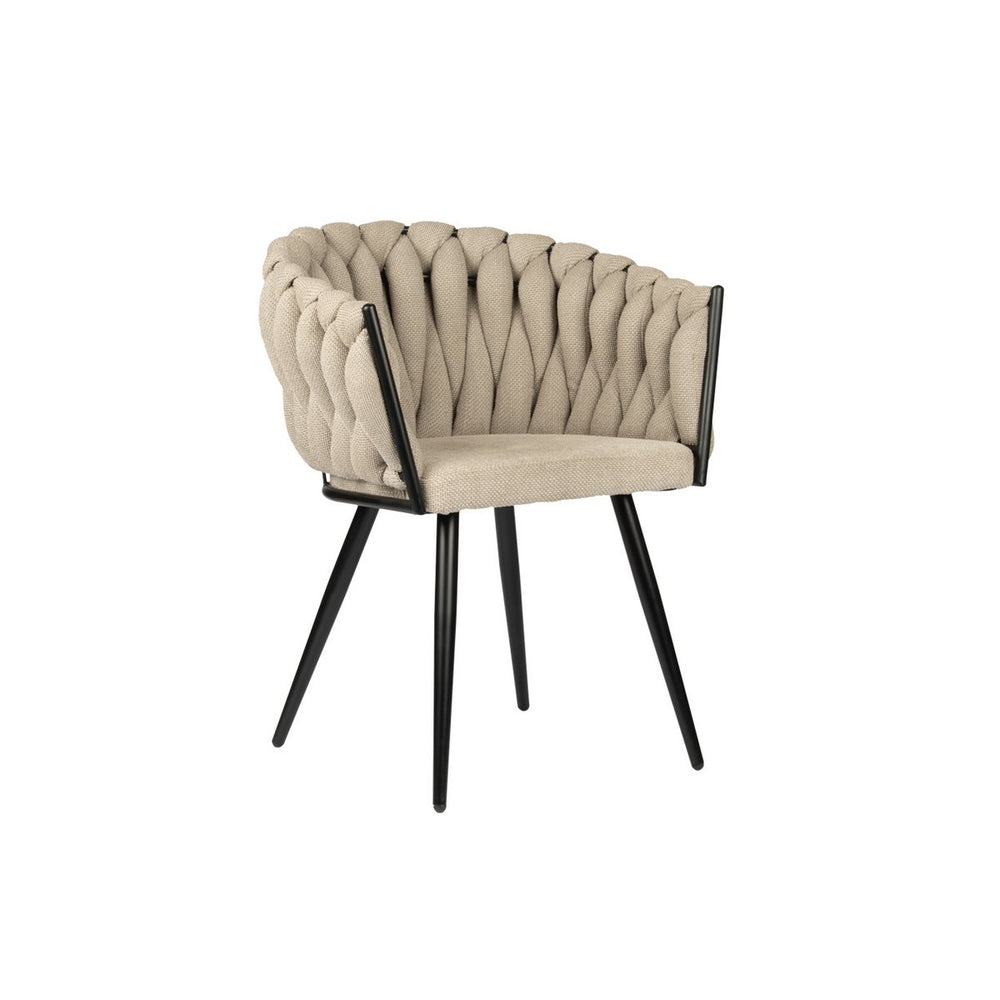 Wave Stoel Beige Set van 2 – Luxe Eetkamerstoelen met Comfortabele Rugleuning