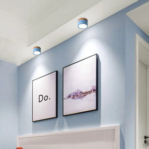 Moderne zwarte plafondlamp met houtaccent – LED design verlichting