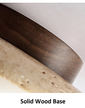 Japanse Stijl Steen & Hout Plafondlamp – Minimalistische Woonverlichting