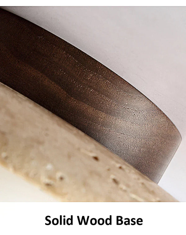 Japanse Stijl Steen & Hout Plafondlamp – Minimalistische Woonverlichting