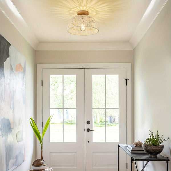 Boho Halfbovenliggende Plafondlamp – Moderne Woondecoratie