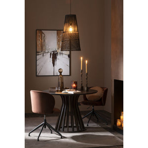 J-Line Eettafel Connie Rond – Houten Design in Donkerbruin met Open Frame