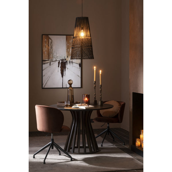 J-Line Eettafel Connie Rond – Houten Design in Donkerbruin met Open Frame