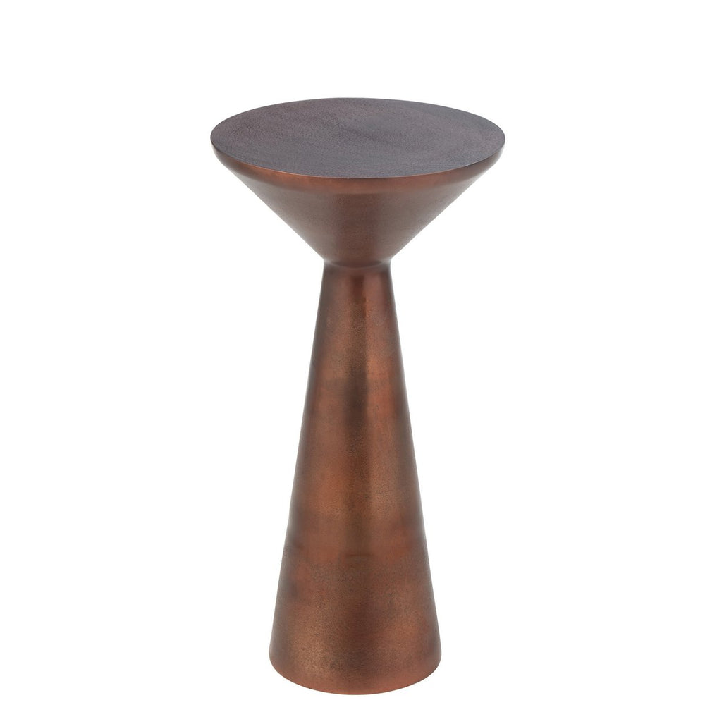 J-Line bijzettafel Tri in bronskleurig aluminium – strak en modern design (33x33x64cm)