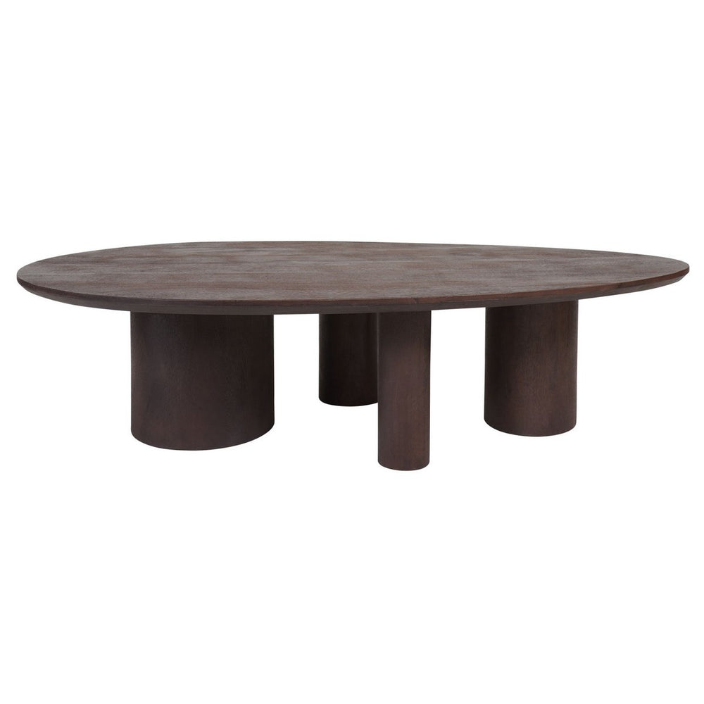 Salontafel Amir – Ovaal Mangohout – Espresso – 140x80 cm – Uniek Design