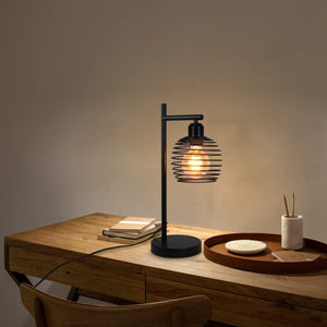 Verstelbare Retro Industriële Tafellamp – Vintage Bureaulamp met E27 Fitting, Zwarte Afwerking