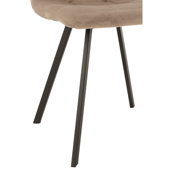 J-Line stoel Morgan - moderne eetkamerstoel met metalen poten - beige
