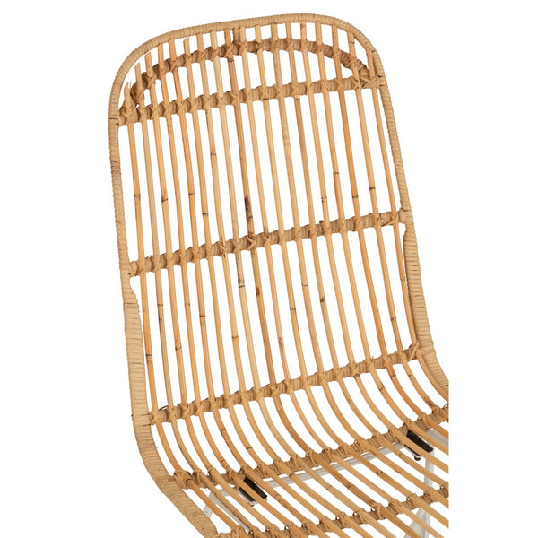 J-Line Stoel Ema – Rotan & Metaal – Naturel/Wit