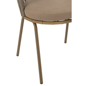 J-Line Stoel Toa – Metaal & Touw – Bruin – Comfortabel & Stijlvol Design