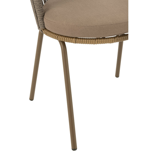 J-Line Stoel Toa – Metaal & Touw – Bruin – Comfortabel & Stijlvol Design