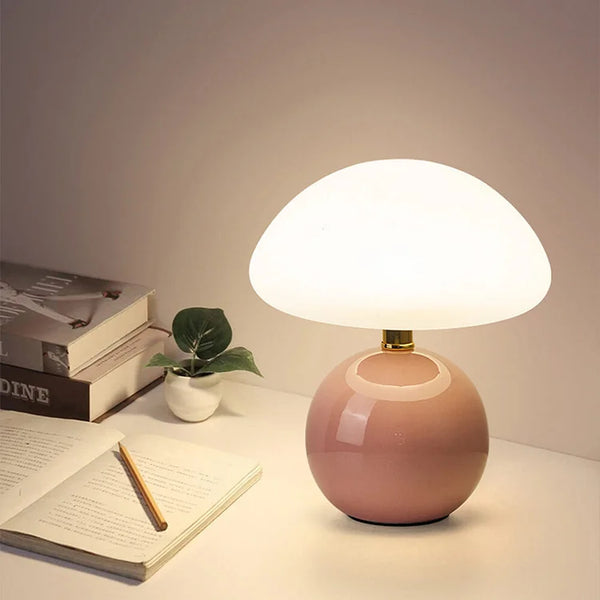 Minimalistische Retro Paddenstoel Tafellamp – Elegante LED Verlichting voor Slaapkamer & Woonkamer