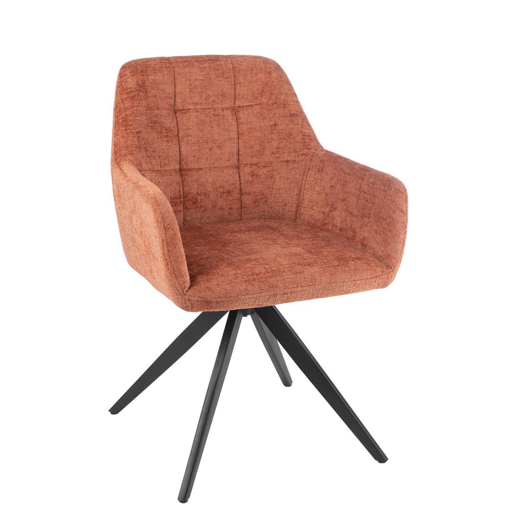 J-Line Stoel Louna Oranje – Ijzer & Acryl – Moderne Eetkamerstoel met Comfort