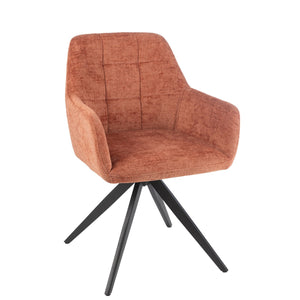 J-Line Stoel Louna Oranje – Ijzer & Acryl – Moderne Eetkamerstoel met Comfort