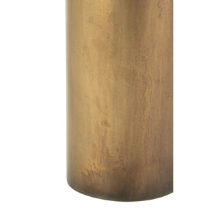 Bijzettafel Soni – Zwart Glas & Bronskleurig IJzer – 51 cm