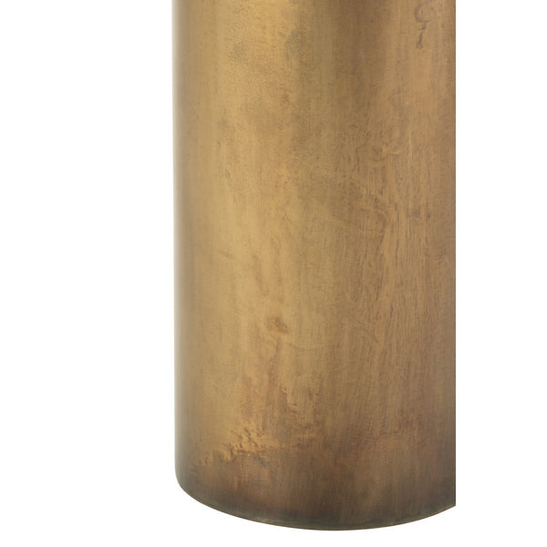 Bijzettafel Soni – Zwart Glas & Bronskleurig IJzer – 51 cm