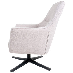 Loungefauteuil NordicTurn – Bouclé Naturel met 360° Draaivoet