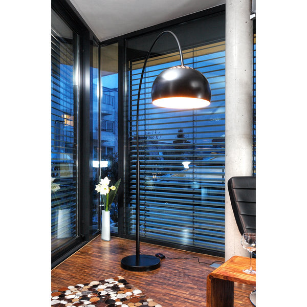 Elegante Boogvloerlamp 195 cm | Retro Zwarte Woonkamerverlichting