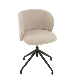 J-Line Stoel Turn/Up/Down Beige – Textiel & Metaal – Draaibare Comfortstoel met Designlook