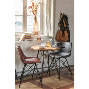 J-Line Set van 2 Eetkamerstoelen Loft – Kunstleer & Metaal – Zwart