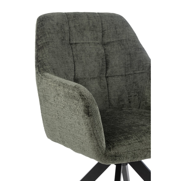 J-Line Stoel Louna Groen – Ijzer & Acryl – Comfortabele Designstoel met Armleuningen
